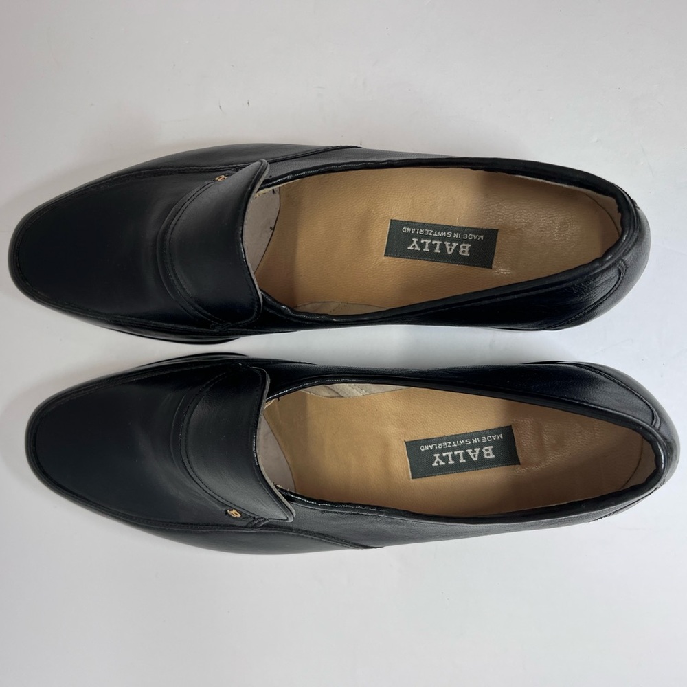 Bally size 9 men’s slip on loafers black leather Switzerland Sligo NWOT - Picture 7 of 15